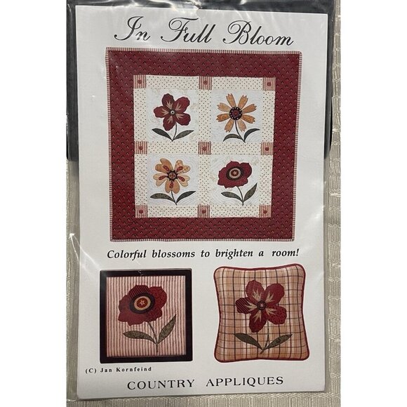 IN FULL BLOOM QUILT Pattern by Country Appliques - Picture 1 of 2